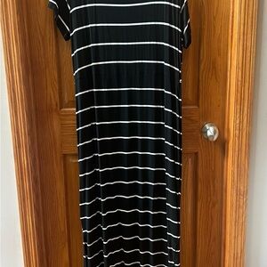 Maurices Black and White Striped Maxi Dress